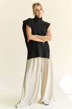 Load image into Gallery viewer, Davi & Dani Side Split Turtleneck Sleeveless Knit Top