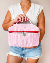 Load image into Gallery viewer, Seersucker Spring Bags, Spring Bags, Pastel Cosmetic Bags