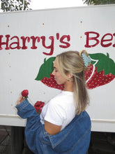 Load image into Gallery viewer, BLUE GINGHAM STRAWBERRY CHARM CLAW