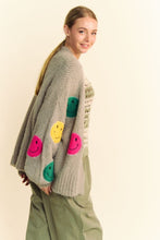 Load image into Gallery viewer, Davi & Dani Fuzzy Smile Open Front Long Sleeve Cardigan