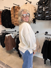 Load image into Gallery viewer, Double Take Side Slit Round Neck Long Sleeve Sweater