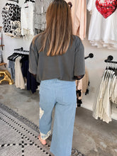 Load image into Gallery viewer, Davi & Dani Lace Applique Wide Leg Jeans