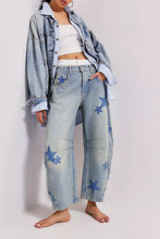 Load image into Gallery viewer, Contrast Star Wide Leg Jeans