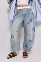 Load image into Gallery viewer, Contrast Star Wide Leg Jeans
