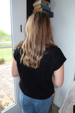 Load image into Gallery viewer, Lace-Up Mock Neck Short Sleeve Sweater