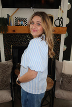 Load image into Gallery viewer, Mittoshop Button Down Striped Puff Sleeve Shirt