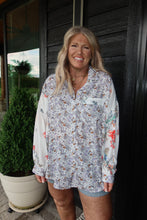 Load image into Gallery viewer, Floral Collared Neck Long Sleeve Shirt