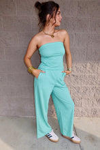 Load image into Gallery viewer, Strapless Top and Wide-Leg Pants Set