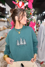 Load image into Gallery viewer, Green Christmas Tree Embroider Sweatshirt