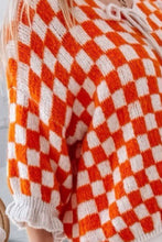 Load image into Gallery viewer, Double Take Tied Checkered Dropped Shoulder Flounce Sleeve Cardigan