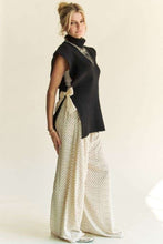 Load image into Gallery viewer, Davi & Dani Side Split Turtleneck Sleeveless Knit Top