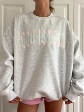 Load image into Gallery viewer, God Is Good Quilted Pastel Embroidered Sweatshirt

