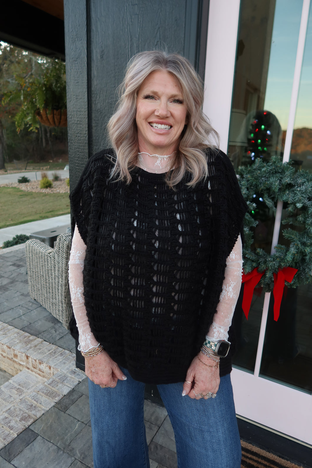 CROCHET KNITTED SWEATER VEST