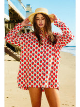 Load image into Gallery viewer, Strawberry Oversized Shirt Dress
