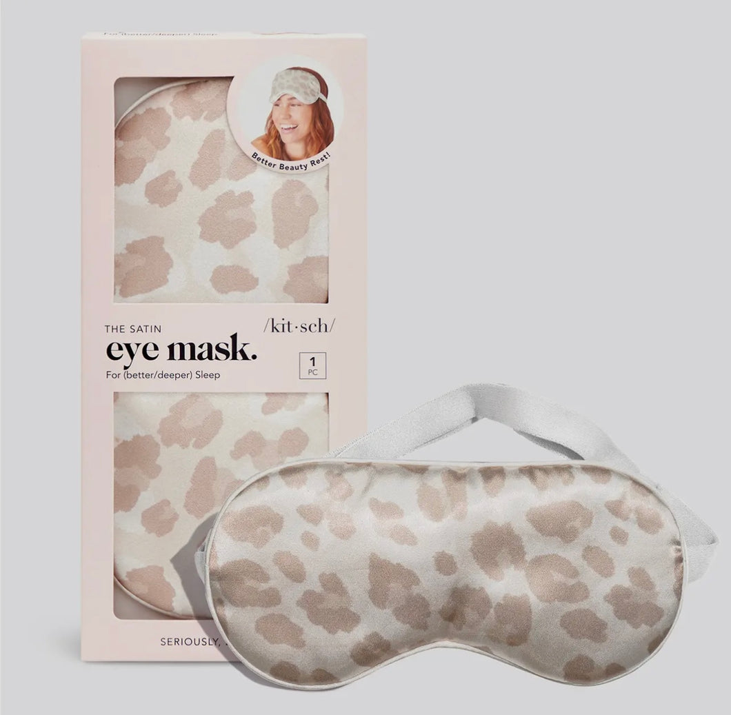 SATIN SLEEP EYE MASK- LEOPARD