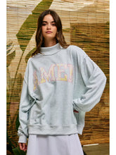 Load image into Gallery viewer, "Amen" Patchwork  Terry Mock Neck Sweatshirt
