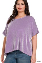 Load image into Gallery viewer, Plus Ribbed Striped Oversized Short Sleeve Top (3 Colors)
