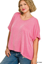 Load image into Gallery viewer, Plus Ribbed Striped Oversized Short Sleeve Top (3 Colors)
