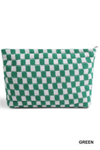 Load image into Gallery viewer, Checkered Cosmetic Makeup Pouch Clutch Bag
