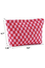 Load image into Gallery viewer, Checkered Cosmetic Makeup Pouch Clutch Bag
