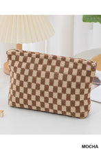 Load image into Gallery viewer, Checkered Cosmetic Makeup Pouch Clutch Bag
