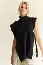 Load image into Gallery viewer, Davi &amp; Dani Side Split Turtleneck Sleeveless Knit Top
