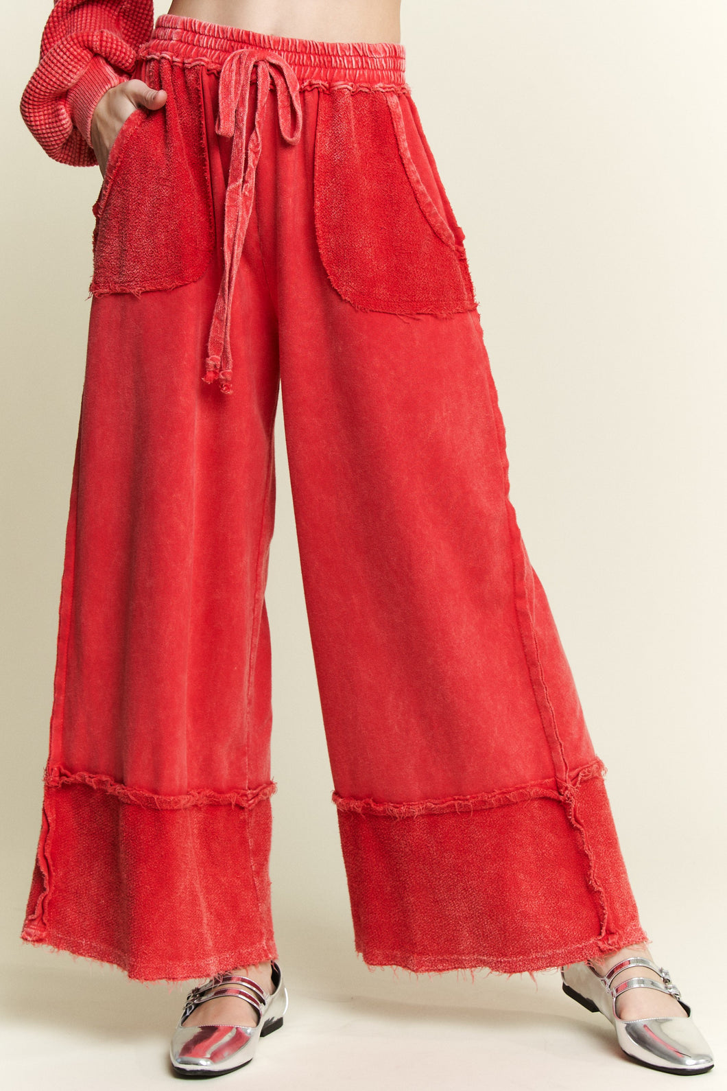 Raw Hem Wide Pants