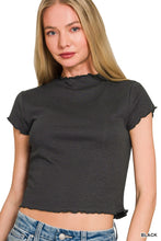 Load image into Gallery viewer, Lettuce Trimmed Cropped Tee (5 Colors)
