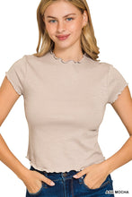 Load image into Gallery viewer, Lettuce Trimmed Cropped Tee (5 Colors)
