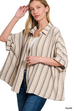 Load image into Gallery viewer, Stripe Oversized Button Down Shirt (4 Colors)
