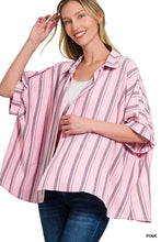 Load image into Gallery viewer, Stripe Oversized Button Down Shirt (4 Colors)
