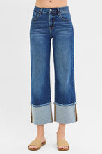 Load image into Gallery viewer, Mid Rise Crop Wide Cuffed Jeans
