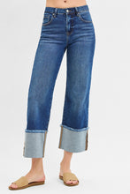 Load image into Gallery viewer, Mid Rise Crop Wide Wide Cuffed Jeans

