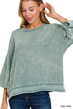 Load image into Gallery viewer, Washed 3/4 Sleeve Boxy Sweater (3 Colors)

