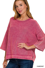 Load image into Gallery viewer, Washed 3/4 Sleeve Boxy Sweater (3 Colors)
