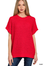Load image into Gallery viewer, Short Sleeve Round Neck Sweater
