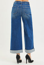 Load image into Gallery viewer, High Rise Crop Wide Distressed Cuff Jeans

