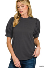 Load image into Gallery viewer, Raised Rib Puff Sleeve Top (6 Colors)
