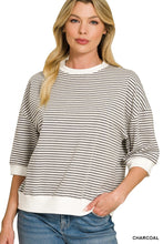 Load image into Gallery viewer, Striped Contrast Trim Rib Banded Top (8 Colors)
