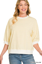 Load image into Gallery viewer, Striped Contrast Trim Rib Banded Top (8 Colors)

