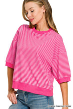 Load image into Gallery viewer, Striped Contrast Trim Rib Banded Top (8 Colors)
