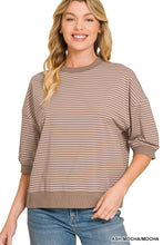 Load image into Gallery viewer, Striped Contrast Trim Rib Banded Top (8 Colors)
