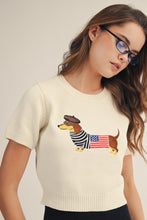 Load image into Gallery viewer, French Dachshund 4th Of July Embroidered Sweater
