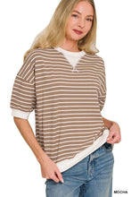 Load image into Gallery viewer, Striped Rib Banded Top (4 Colors)
