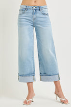 Load image into Gallery viewer, Slouchy Crop Wide Cuffed Jeans
