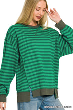 Load image into Gallery viewer, French Terry Striped Long Sleeve Pullover
