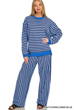 Load image into Gallery viewer, French Terry Striped Pullover &amp; Pants Set
