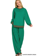 Load image into Gallery viewer, French Terry Striped Pullover &amp; Pants Set

