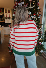 Load image into Gallery viewer, Christmas Theme Stripe Sweater
