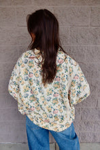 Load image into Gallery viewer, Waffle Floral Pattern Loose Fit Top
